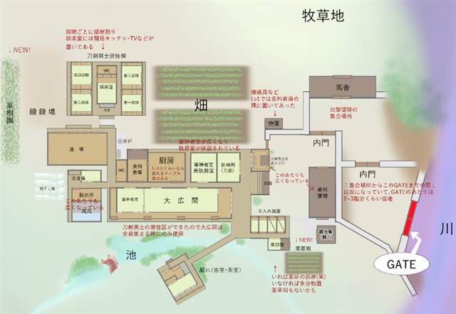 審神者常駐本丸  Lv.2 図解