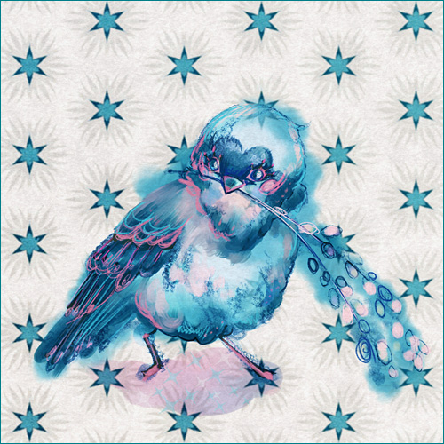 青い小鳥のイラスト素材