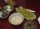 菜食(しめじ醤油ご飯、レンズ豆のスープ、ゴマ豆腐、キャベツのターメリック炒め、ヒヨコ豆サラダ)